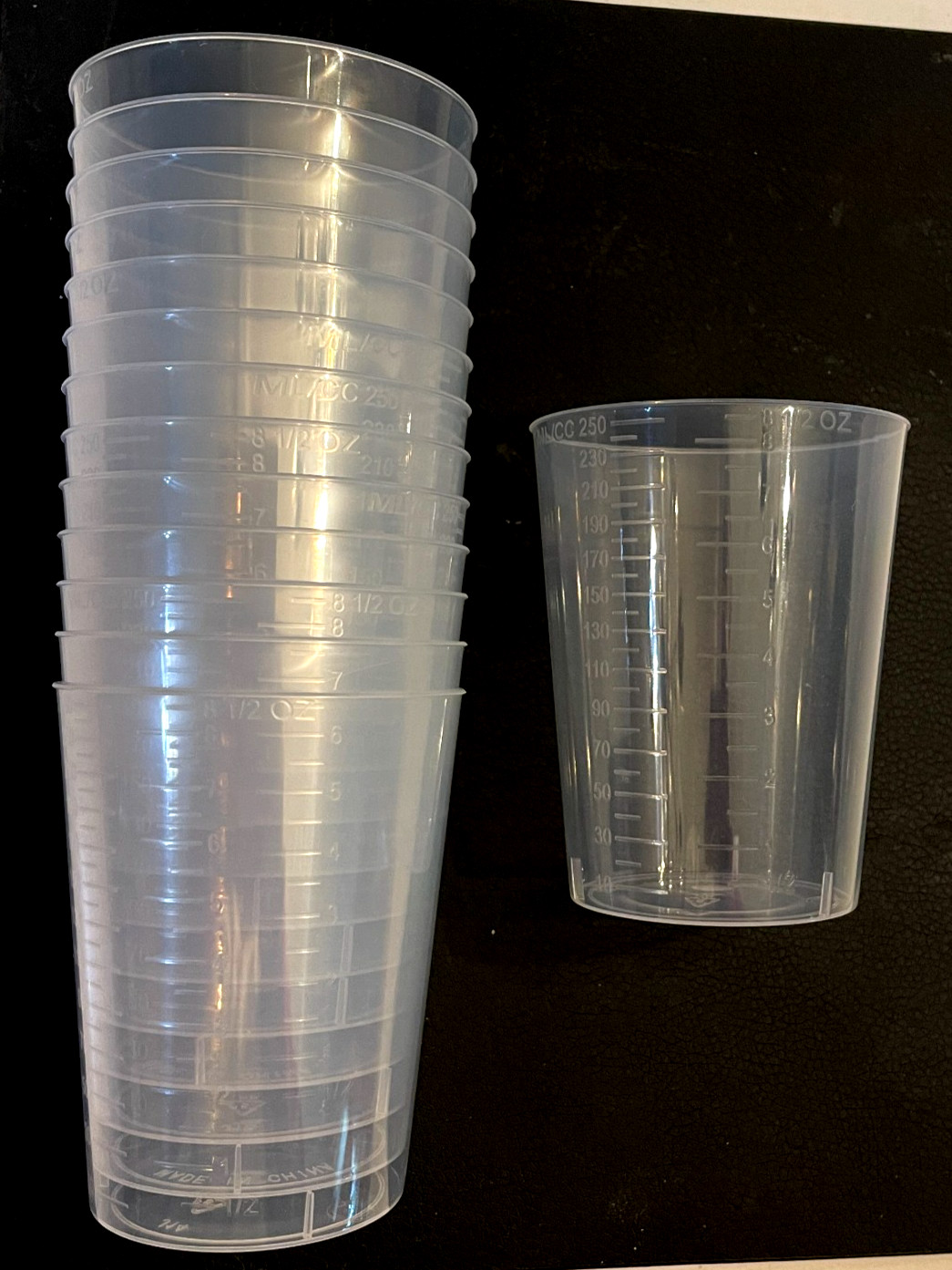 Graduated Measuring Cup Triangular Lab Specimen Container LOT Metric ml/cc + oz