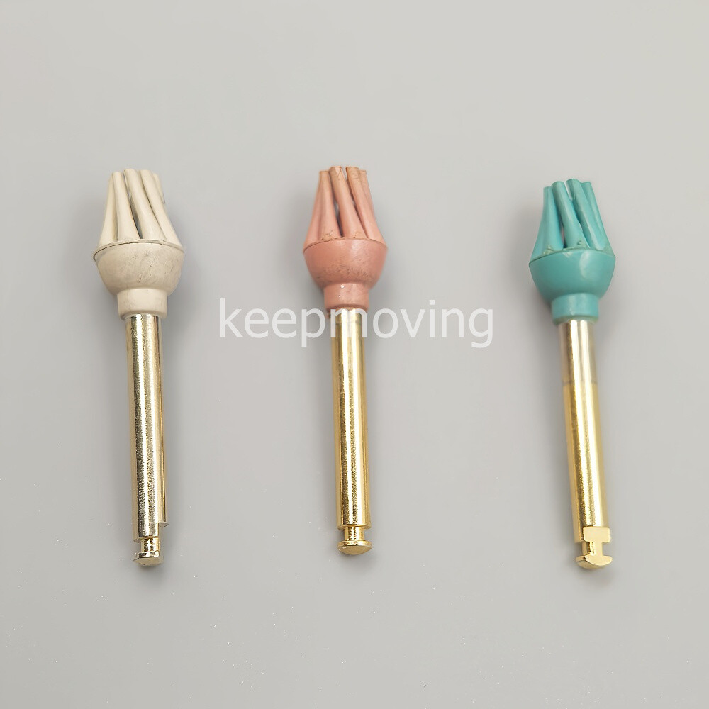 Dental Rubber Polisher Composite Resin Diamond RA Spiral Brush Bur Medium Fine