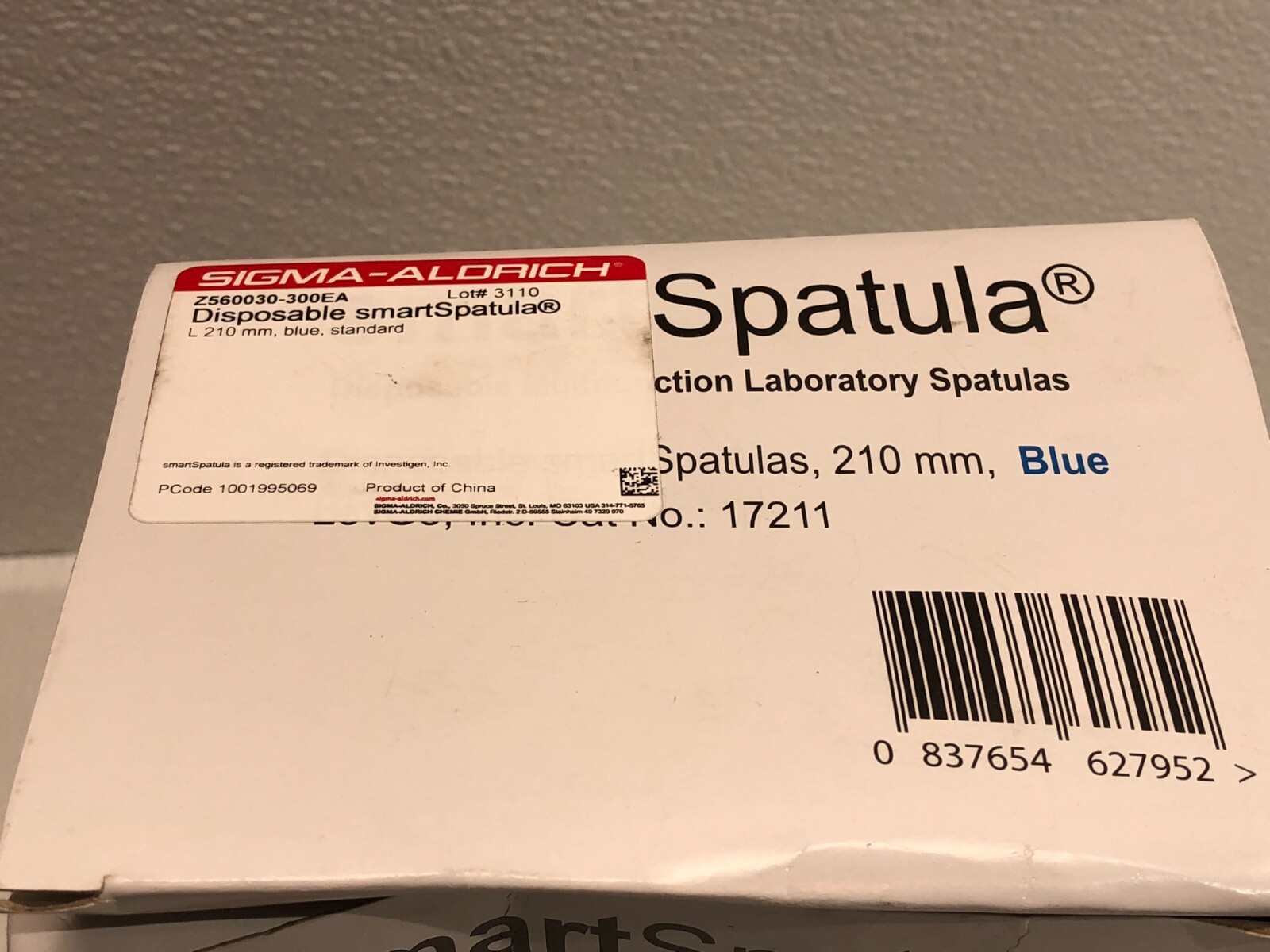 Sigma-Aldrich Disposable smartSpatula L 210mm Blue Standard Z560030