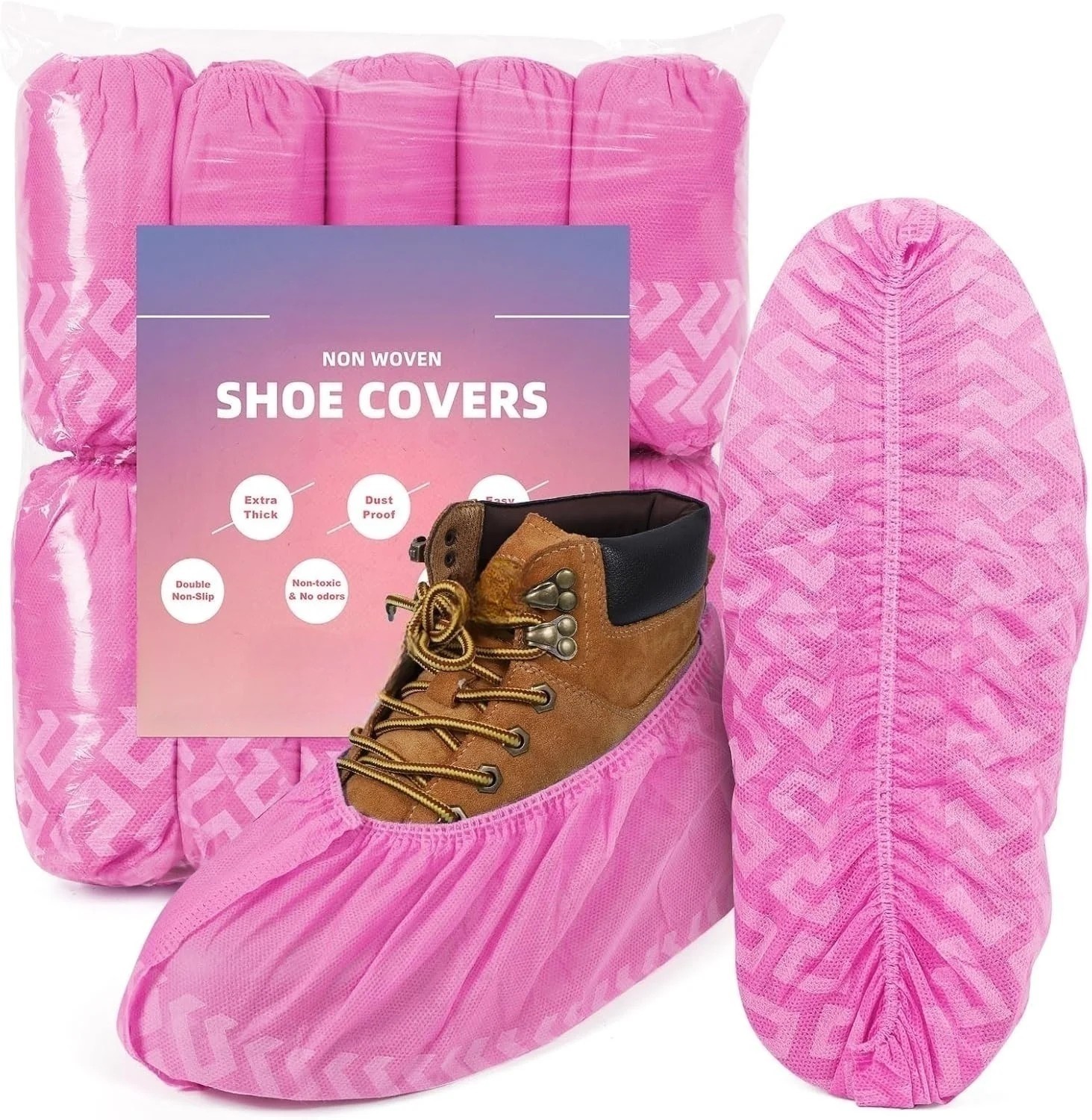Disposable Shoe Covers 100PCS Non Slip Indoor Outdoor Boot Protectors