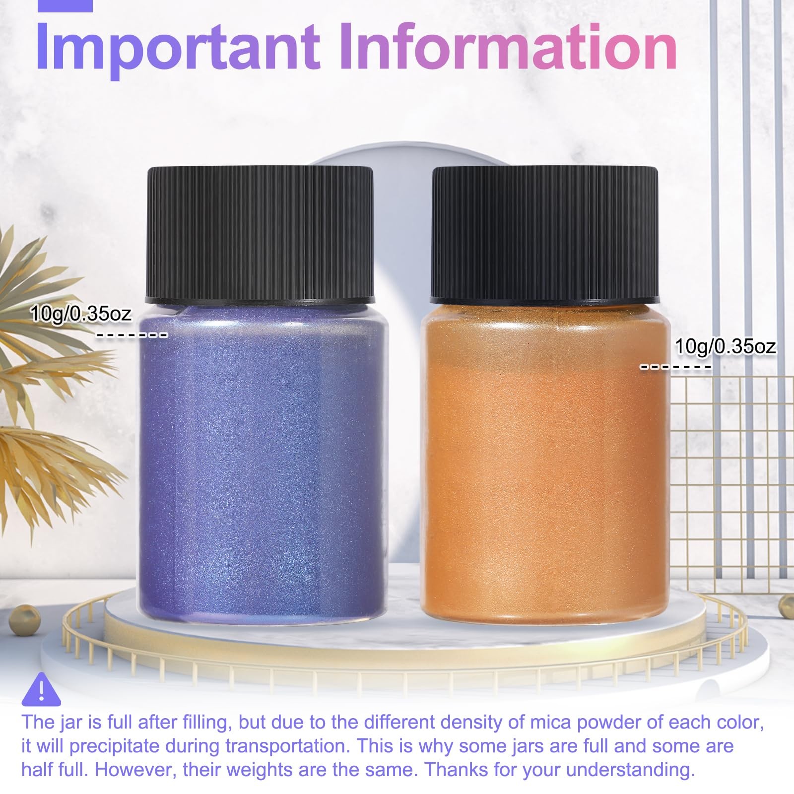 CHANGTIKEJI Mica Powder – 144 Colors – 10g/Bottle of Natural Multi-Color Set