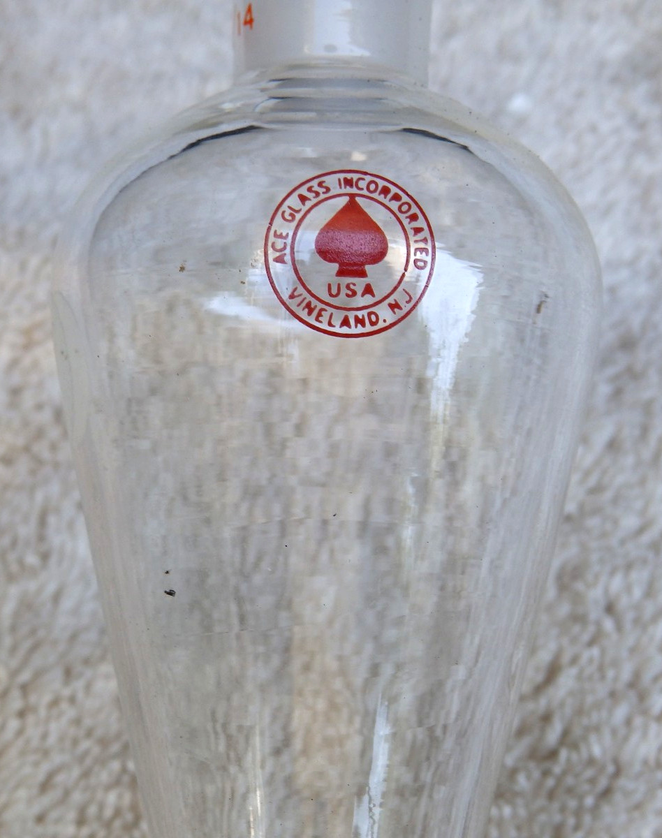 Two Lab Glass Separatory Funnels Telfon Glass Stopcock Ace Glass Inc.