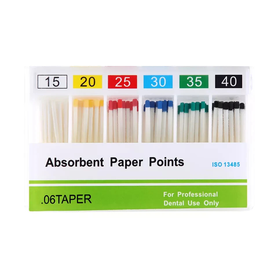 Dental Endo Absorbent Paper Points Fiber Taper 0.02/0.04/0.06 15#-40# 45#-80#