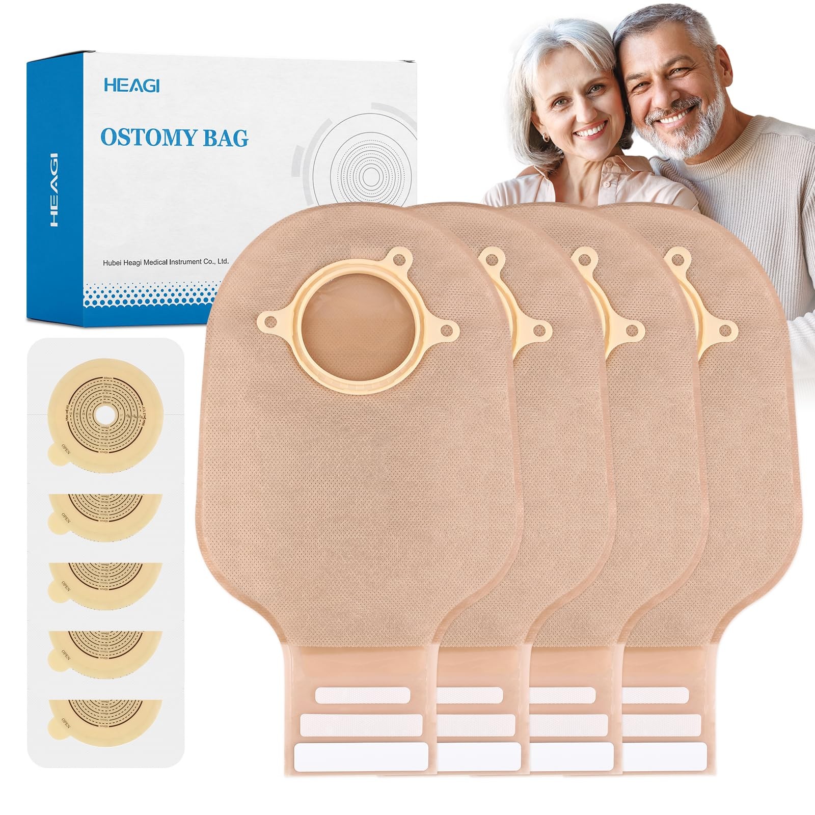 30 PCS Ostomy Supplies Colostomy Bags Two Piece Drainable Pouches with…