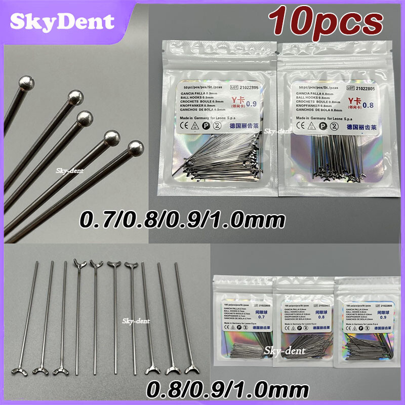 10Piece Dental Ball Retainer J Clasp Oblique Clasps Bars Y/Ball-Type Scheu Style