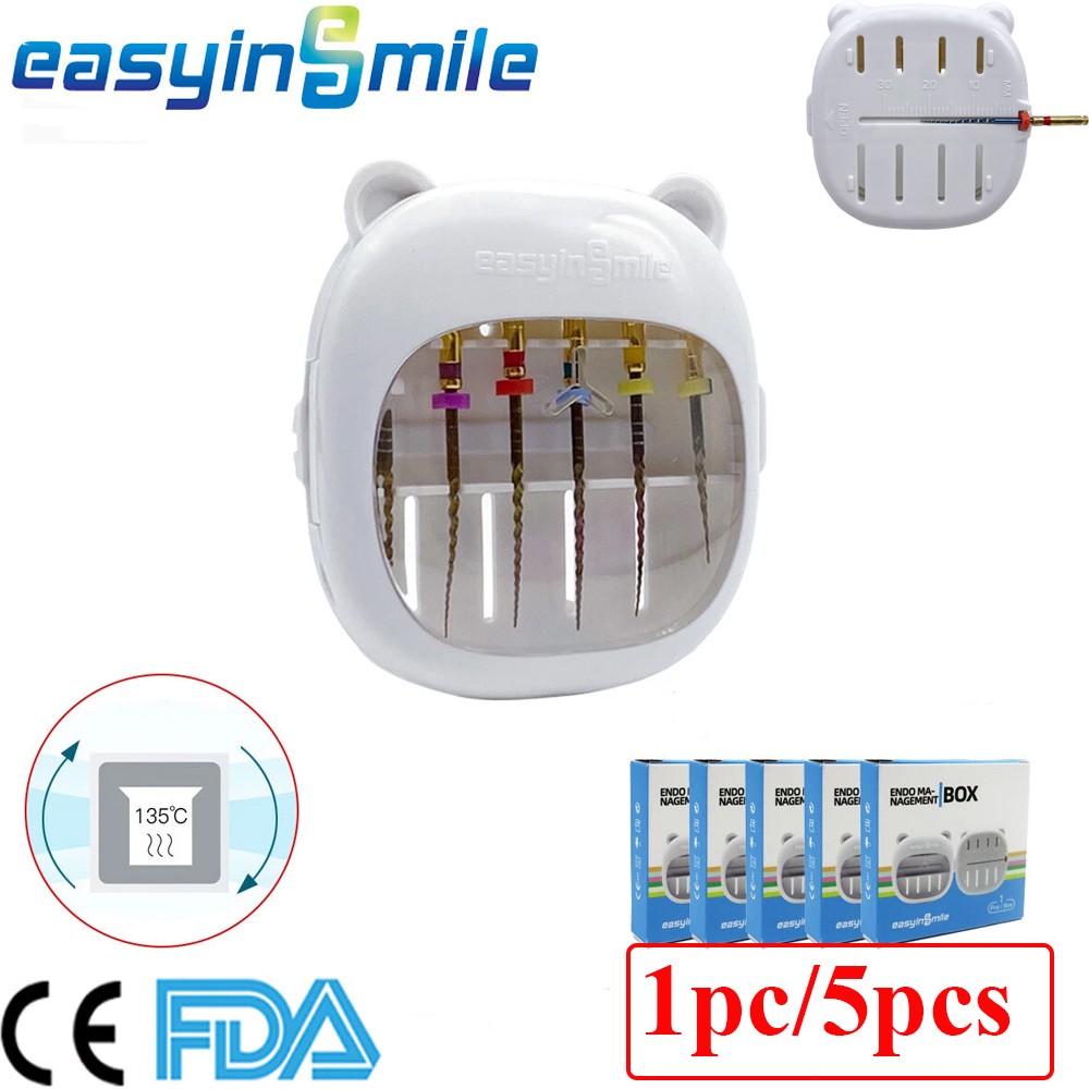 1/5Pc Endo Files Box&Ruler Dental Root Canal File Sterilization Holder Organizer