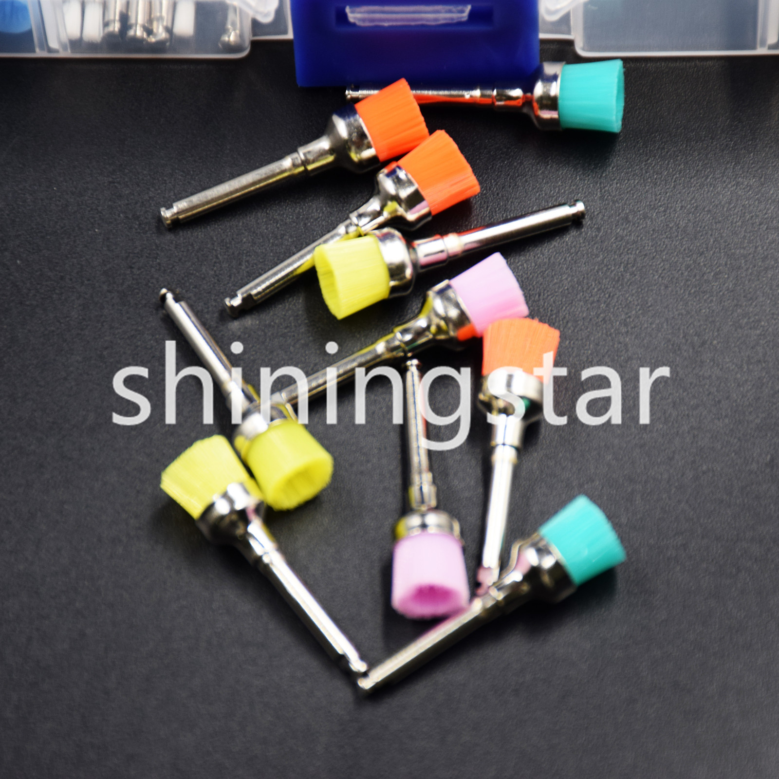 100 Pcs/Box Dental Disposable Polishing Polisher Prophy Brush Cup 10 Mixed Types
