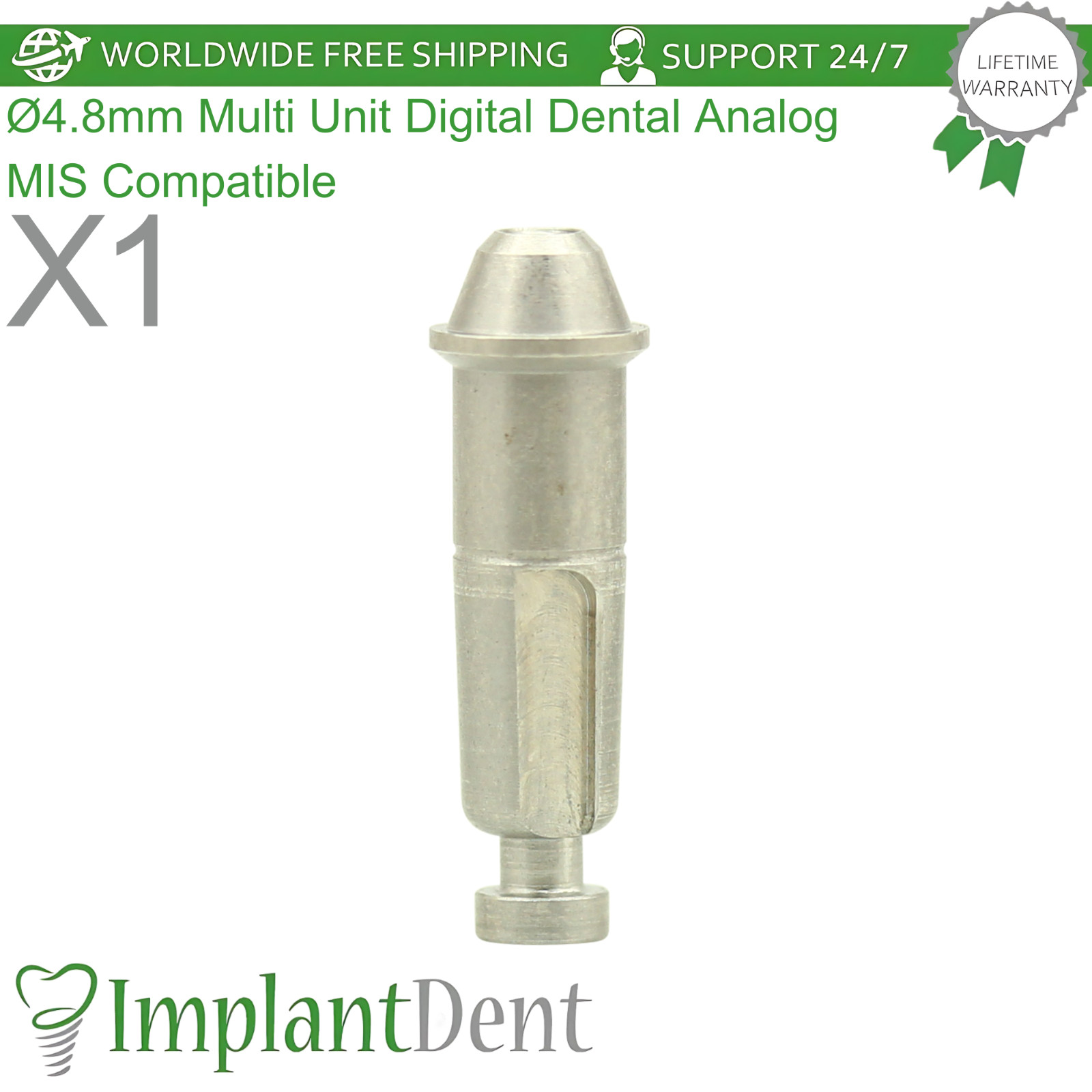 Ø4.8mm Multi Unit Digital Dental Analog MIS Compatible Accurate Replica