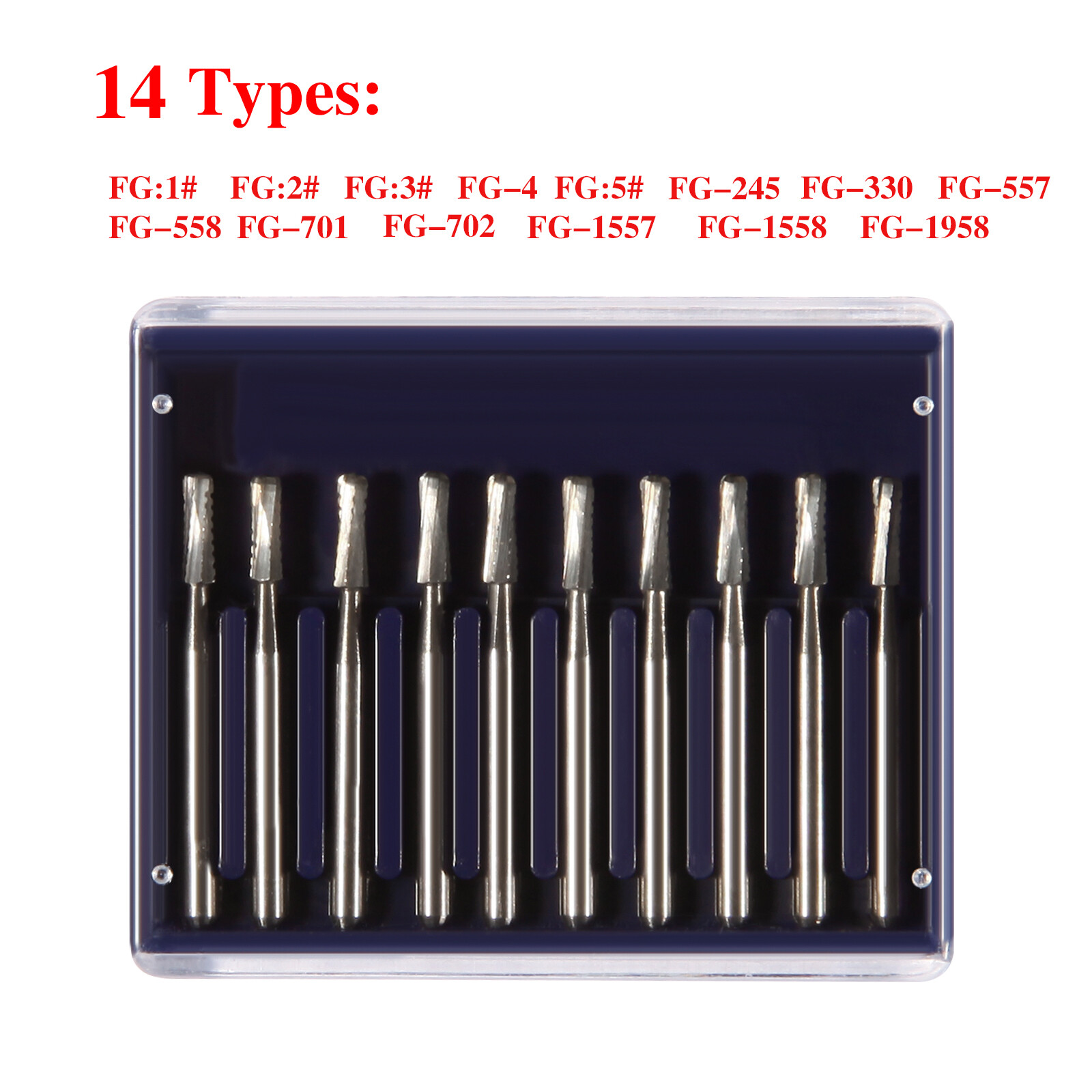 10pcs Dental Tungsten Carbide Bur Round FG Bur for High Speed Handpiece 1.6mm SK