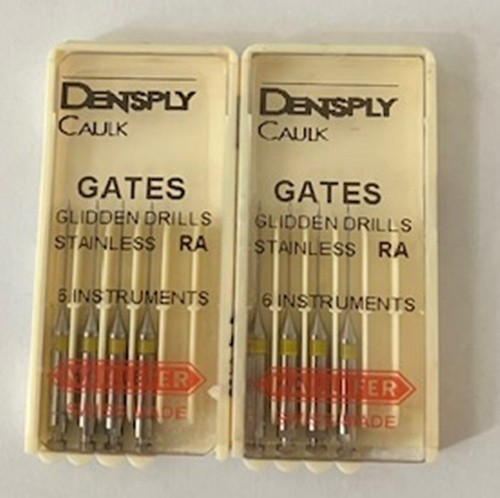 DENTSPLY GATES Glidden Drills, #1, 28mm, 8pcs, Stainless, RA, unused