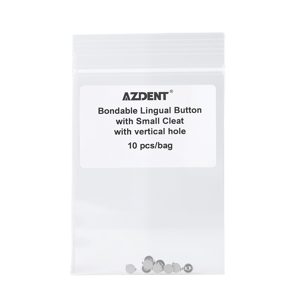 Dental Orthodontic Bondable Lingual Buttons with Hole Round Mesh Base 10pcs/Pack