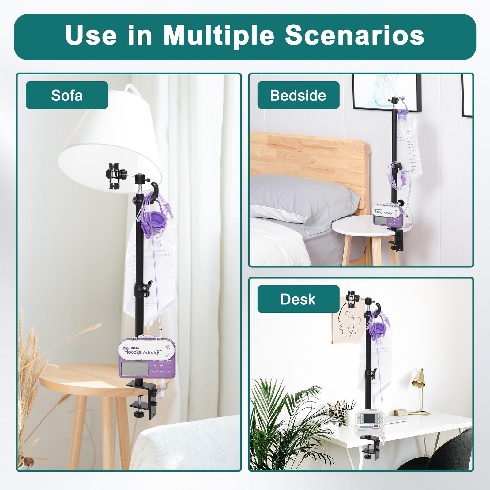 Feeding Tube Stand, Hands-Free Holder Enteral Feeding…