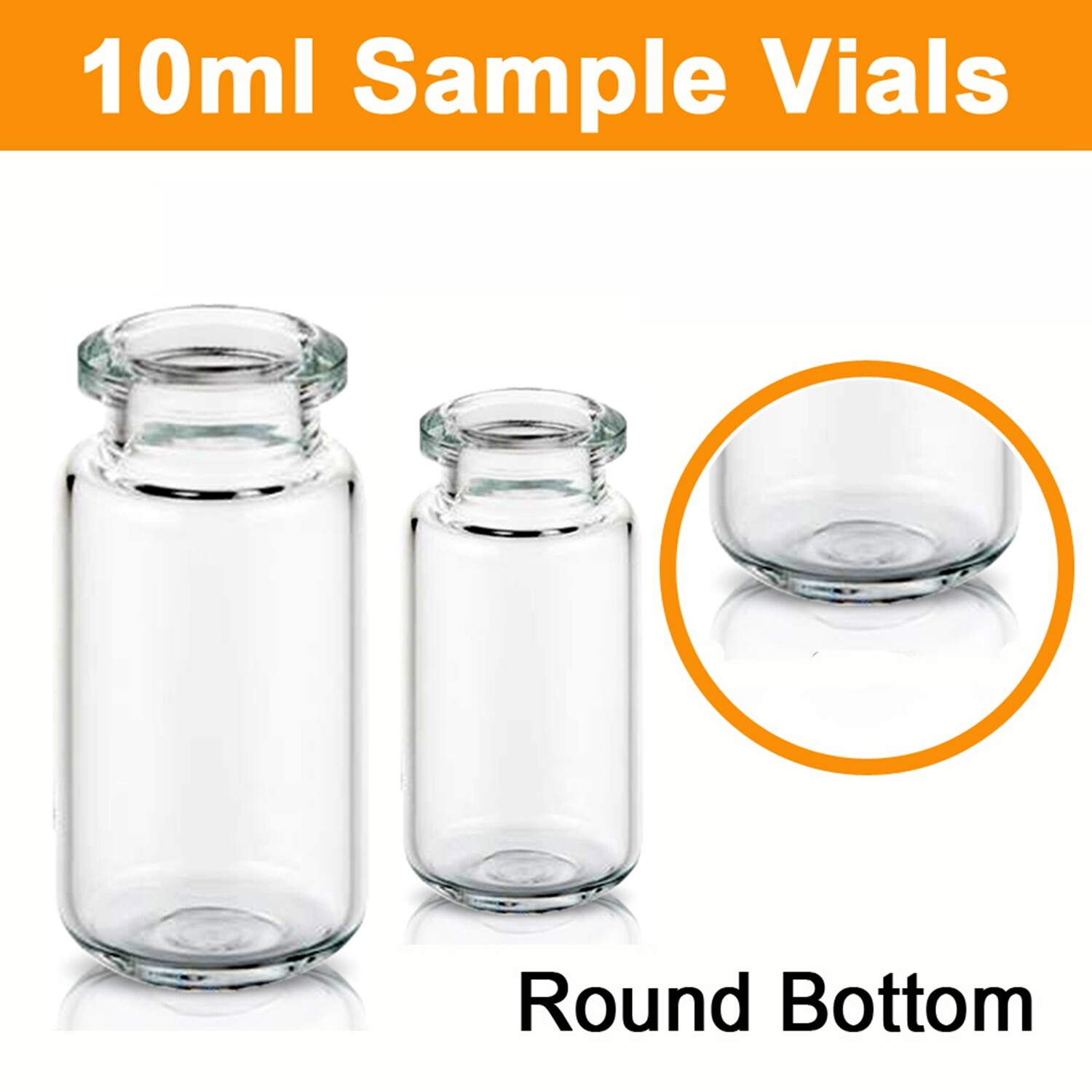 4000PCS 10ml Sample Vials+Silver Caps Crimp Top Glass Clear Headspace Bottles US