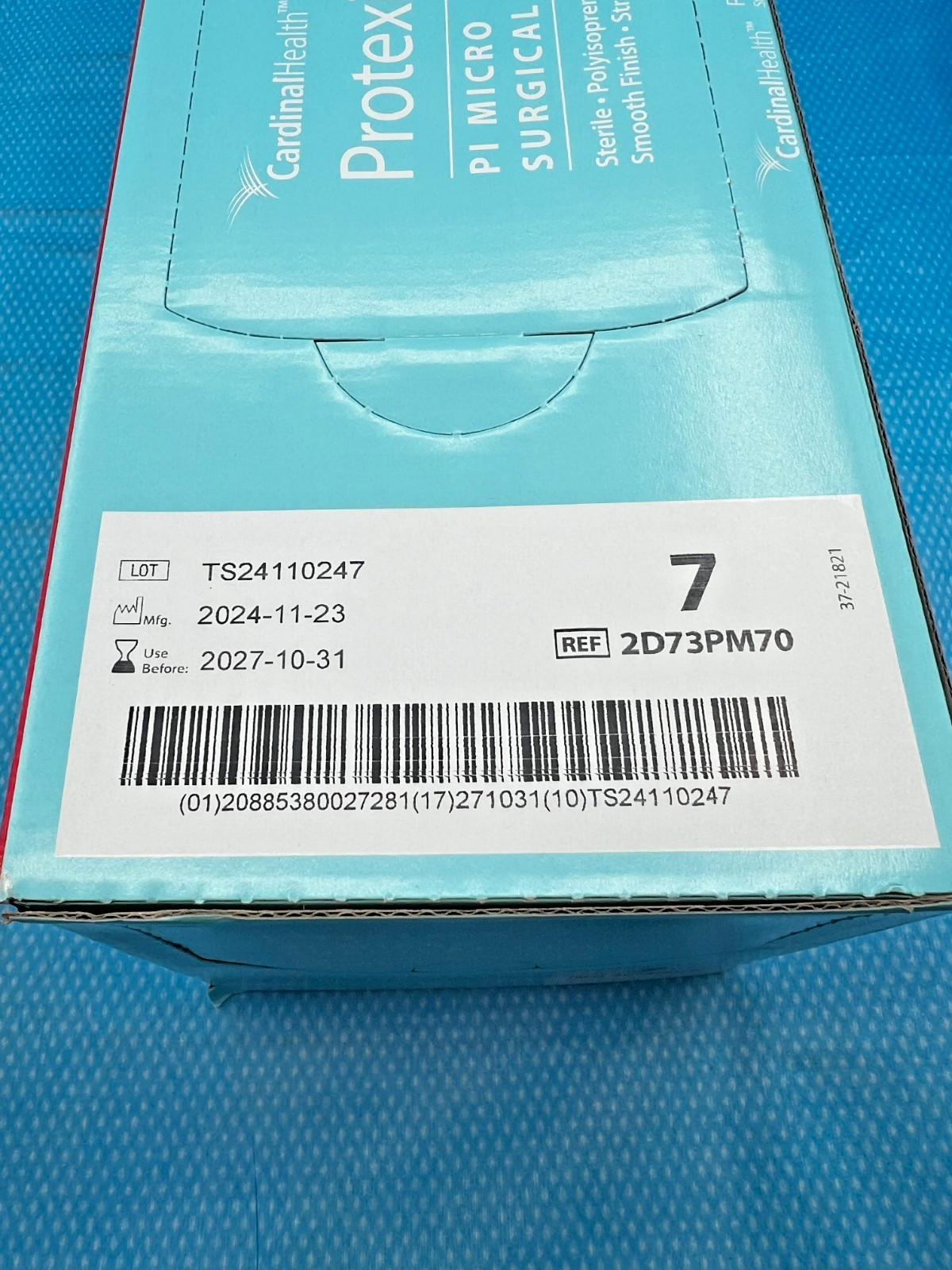 *50-Pairs* Cardinal Health Protexis PI Micro Surgical Size-7 Gloves 2D73PM70