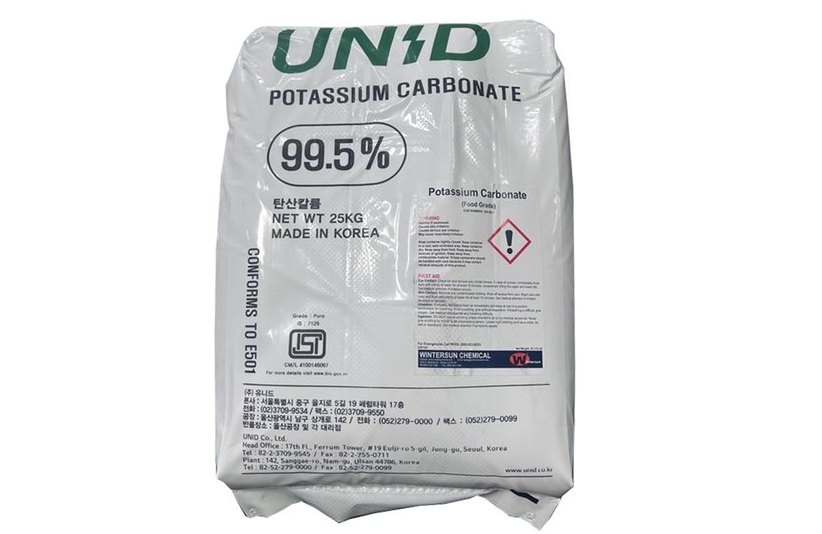 Potassium Carbonate UNID [CAS_584-08-7] 99.5% Food Grade White Granular 55.12 LB