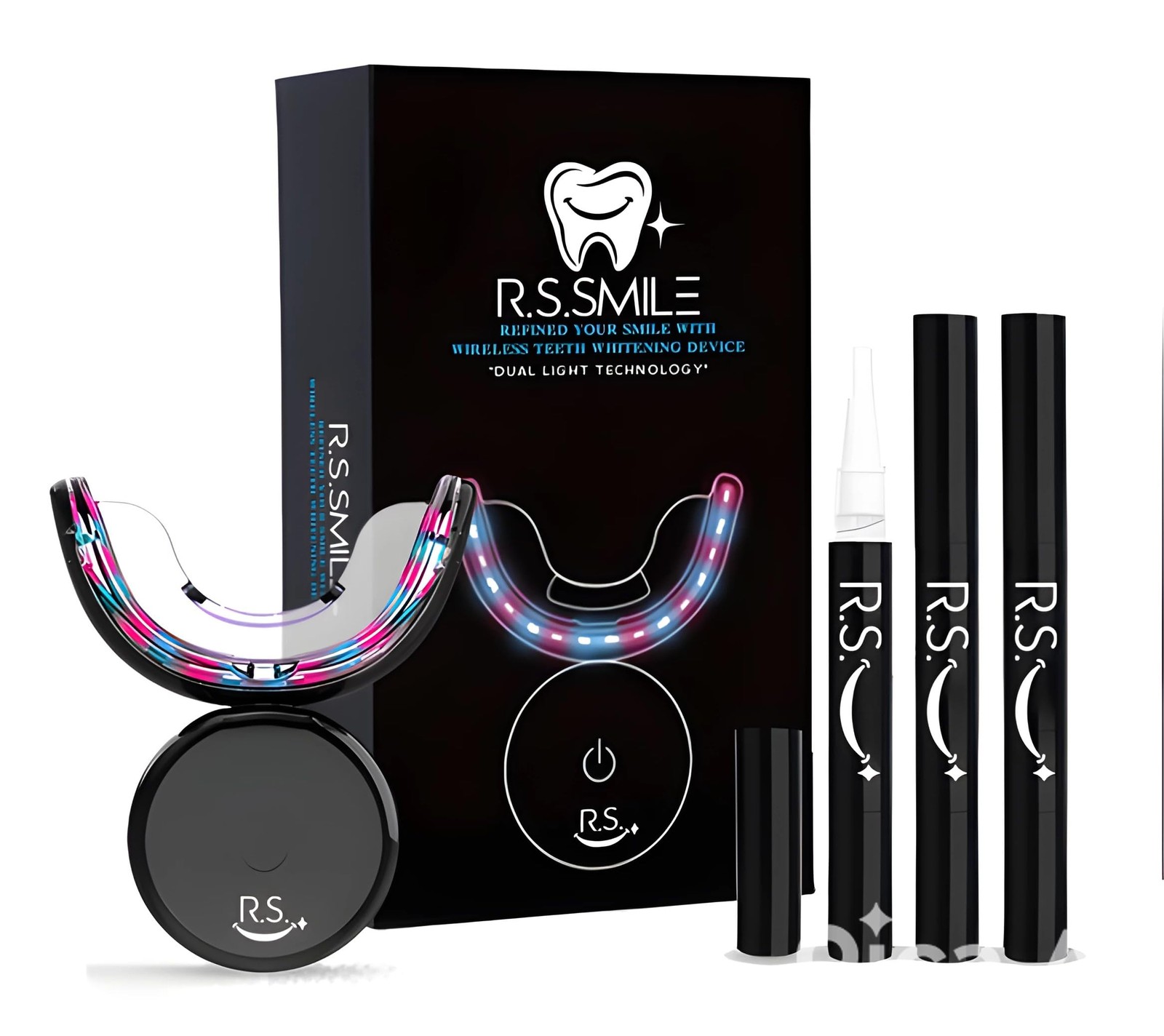 RS Smile Professional Wireless Teeth Whitening 0.07 Fl Oz (Pack of 3), Black