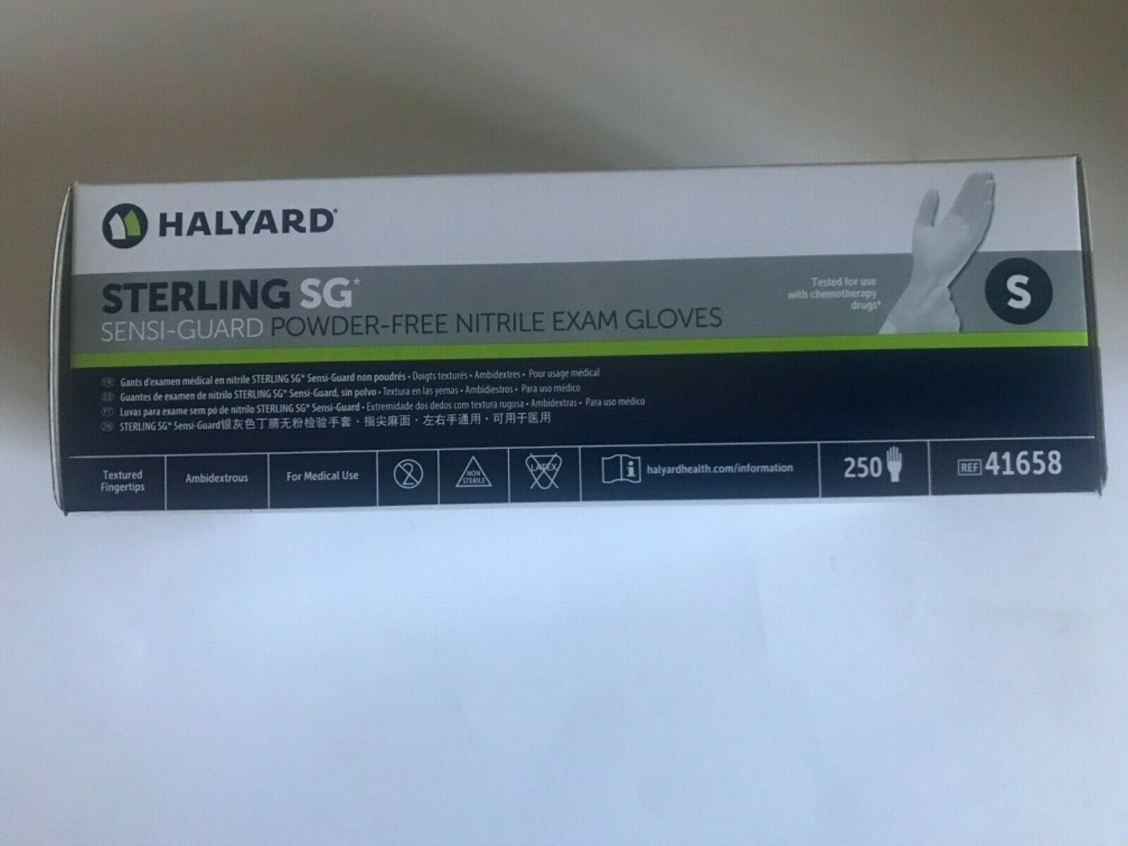 250 Count Box – Halyard Nitrile Exam Gloves Size Small 3.5 Mil Exp. 2026