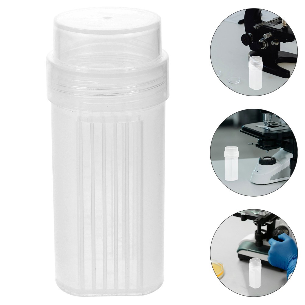6 Pcs Staining Tank for Slides Lab Microscope Supplies Clear Plastic Jar