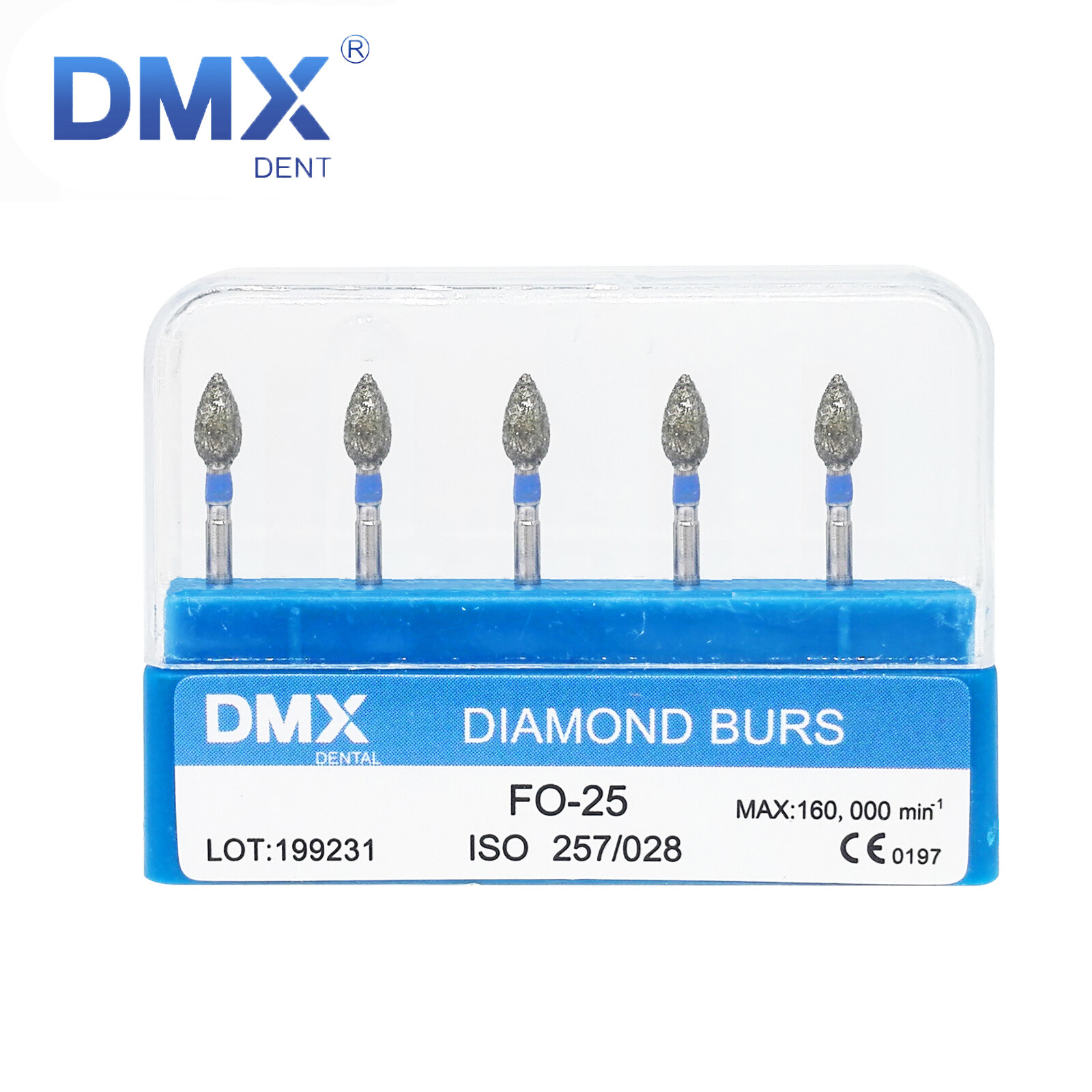 50Pcs/10Box Dental Diamond Burs for High Speed Handpiece Medium FG 1.6mm