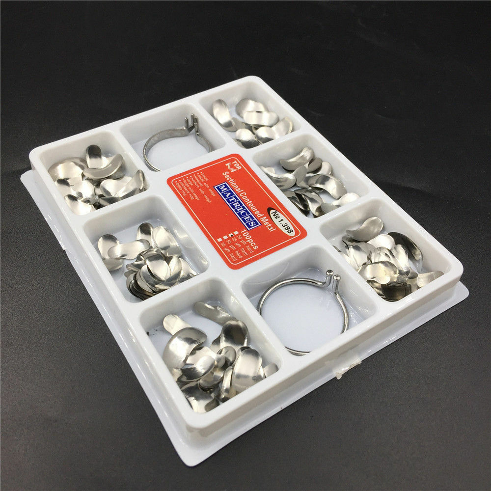 NEW 2×Dental TOR VM Orthodontic Sectional Contoured Matrices 35 μm Hard 2 Ring
