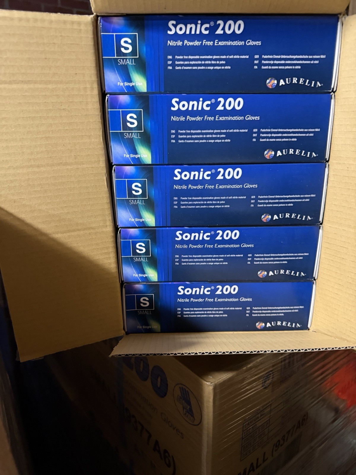Case Of 2000 Sonic 200 Gloves Nitrile Powder Free Examination Gloves (Small)