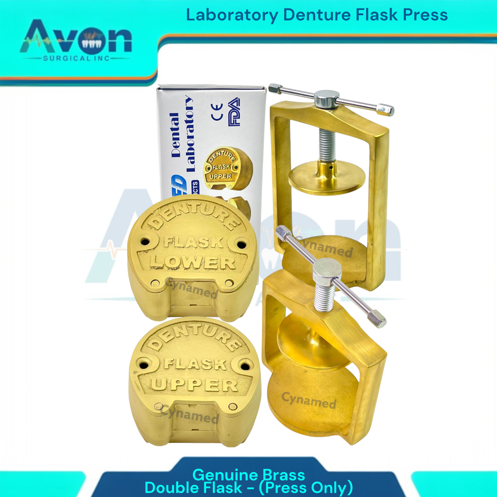Double Flask Denture Press Bronze Brass | Laboratory Denture Press