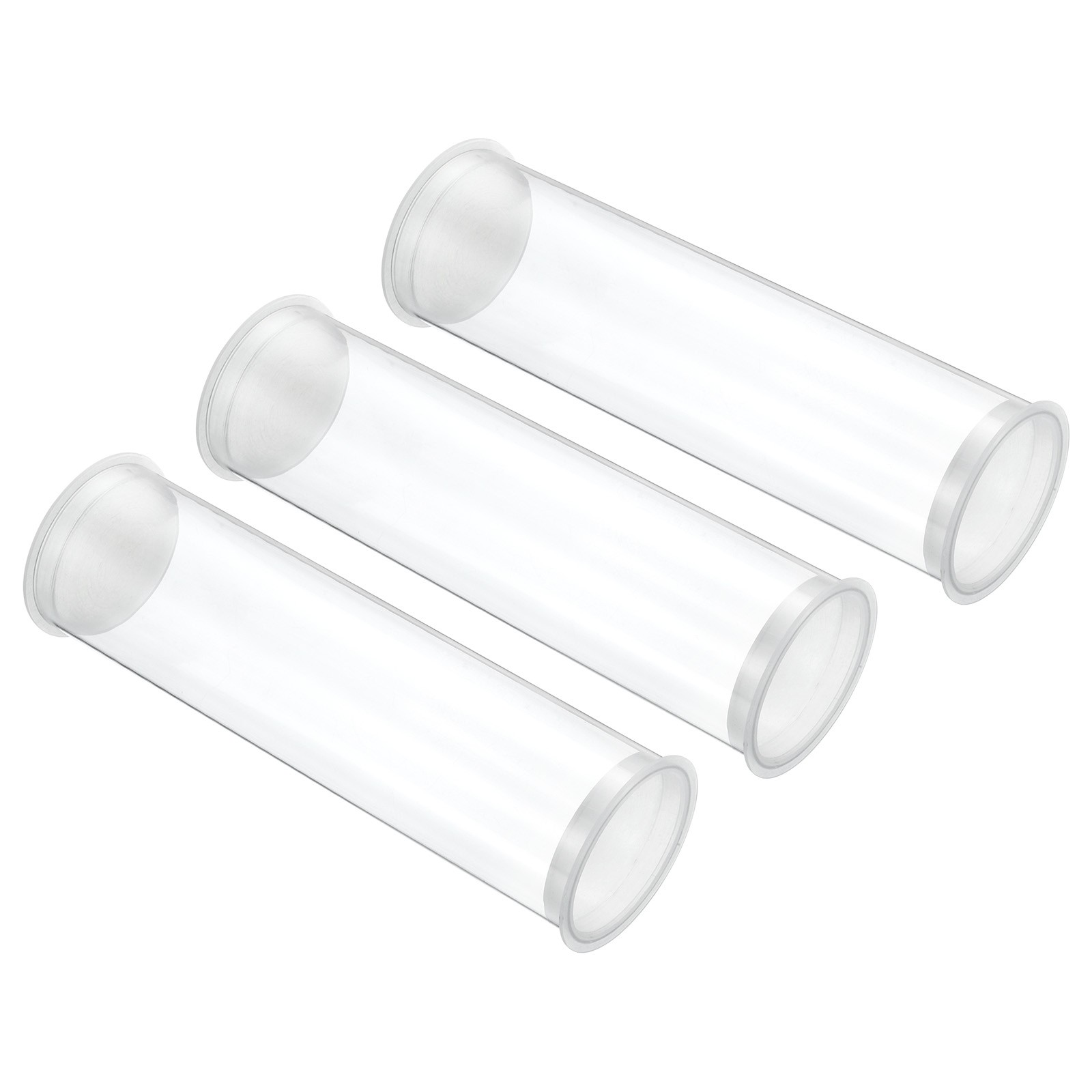 5.9″L x 1.7″Dia Plastic Clear Storage Tubes, 3Pcs PC Rigid Tube with Cap
