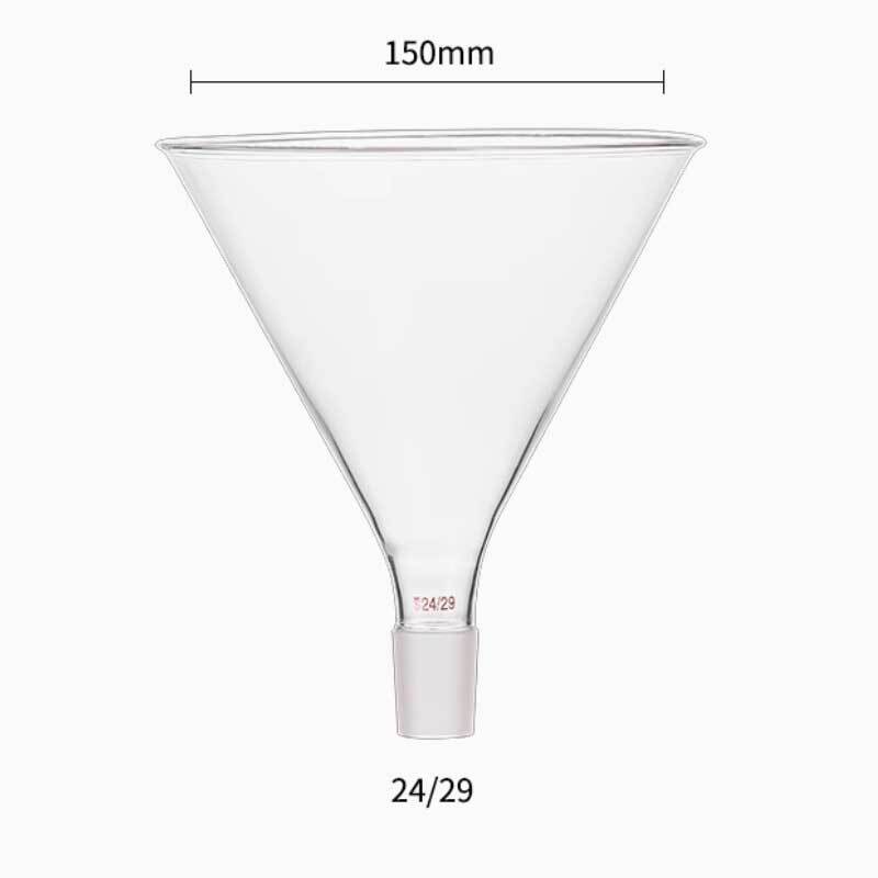 150mm Transparent Glass Funnel with 24/29 Standard Joint Laboratory Glassware