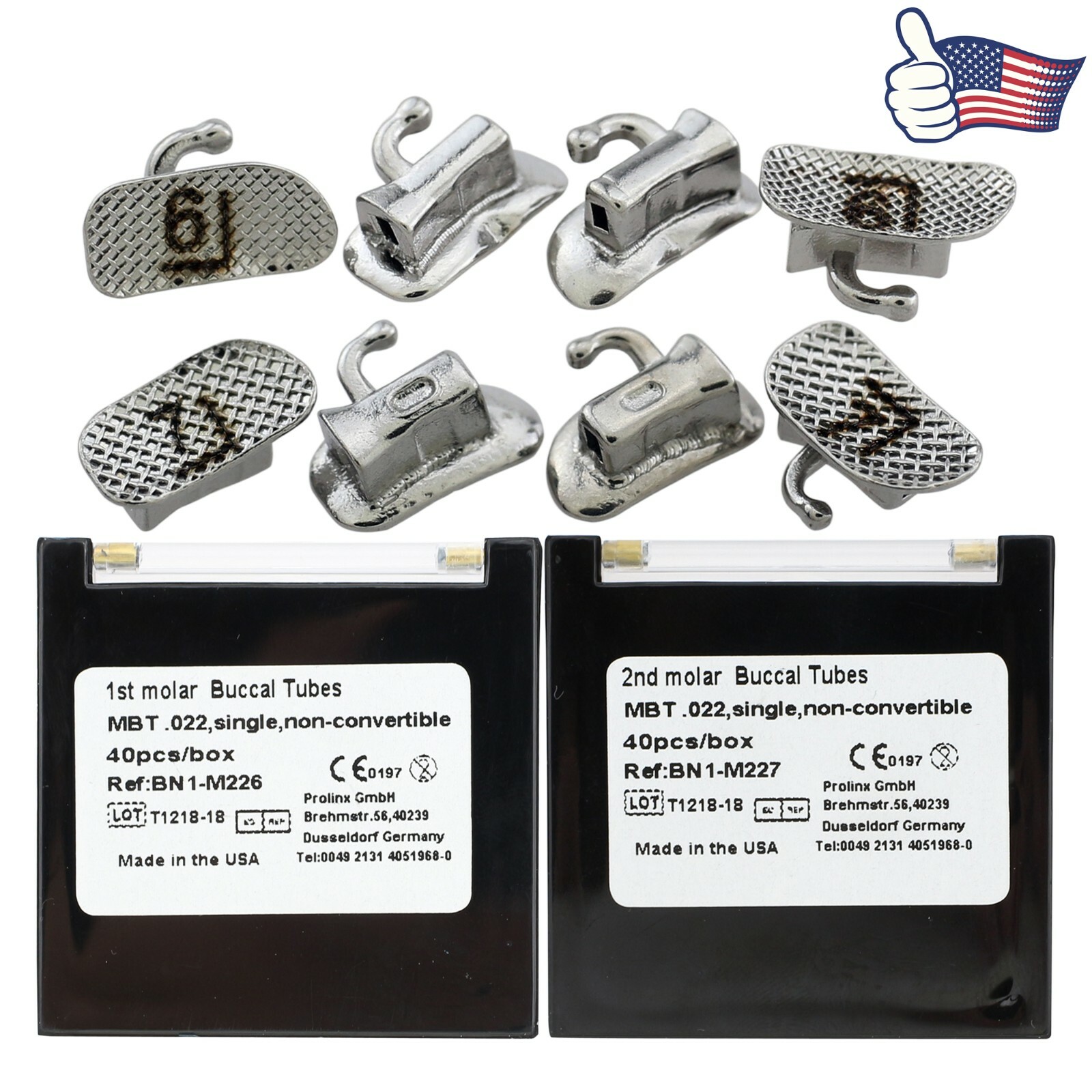 40pcs VENUS Dental Orthodontic Mini Buccal Tubes Bondable MBT 022 1st 2nd Molar