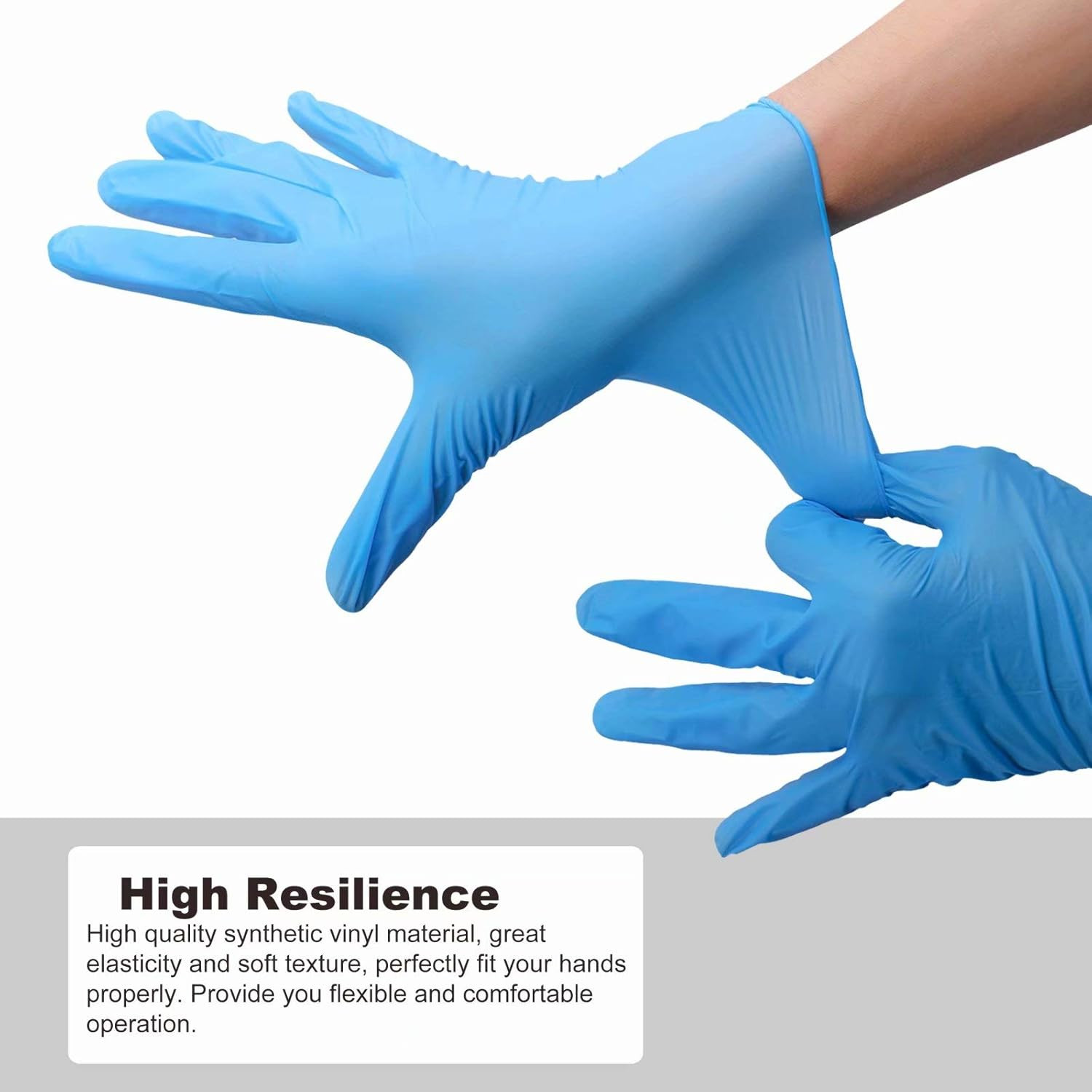 Disposable Gloves Medium, Nitrile and Vinyl Blend Material Gloves, Latex Free, 4