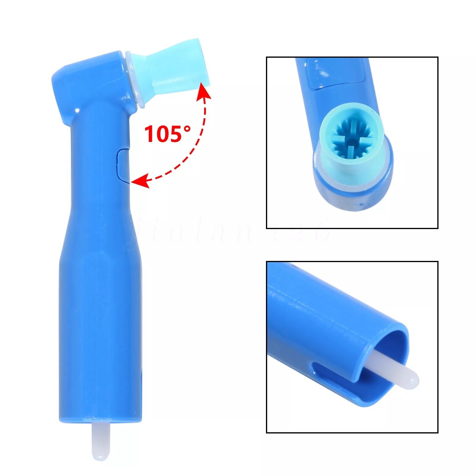 100 pcs Dental Disposable Prophy Angles soft 105° angle -Latex Free blue USA