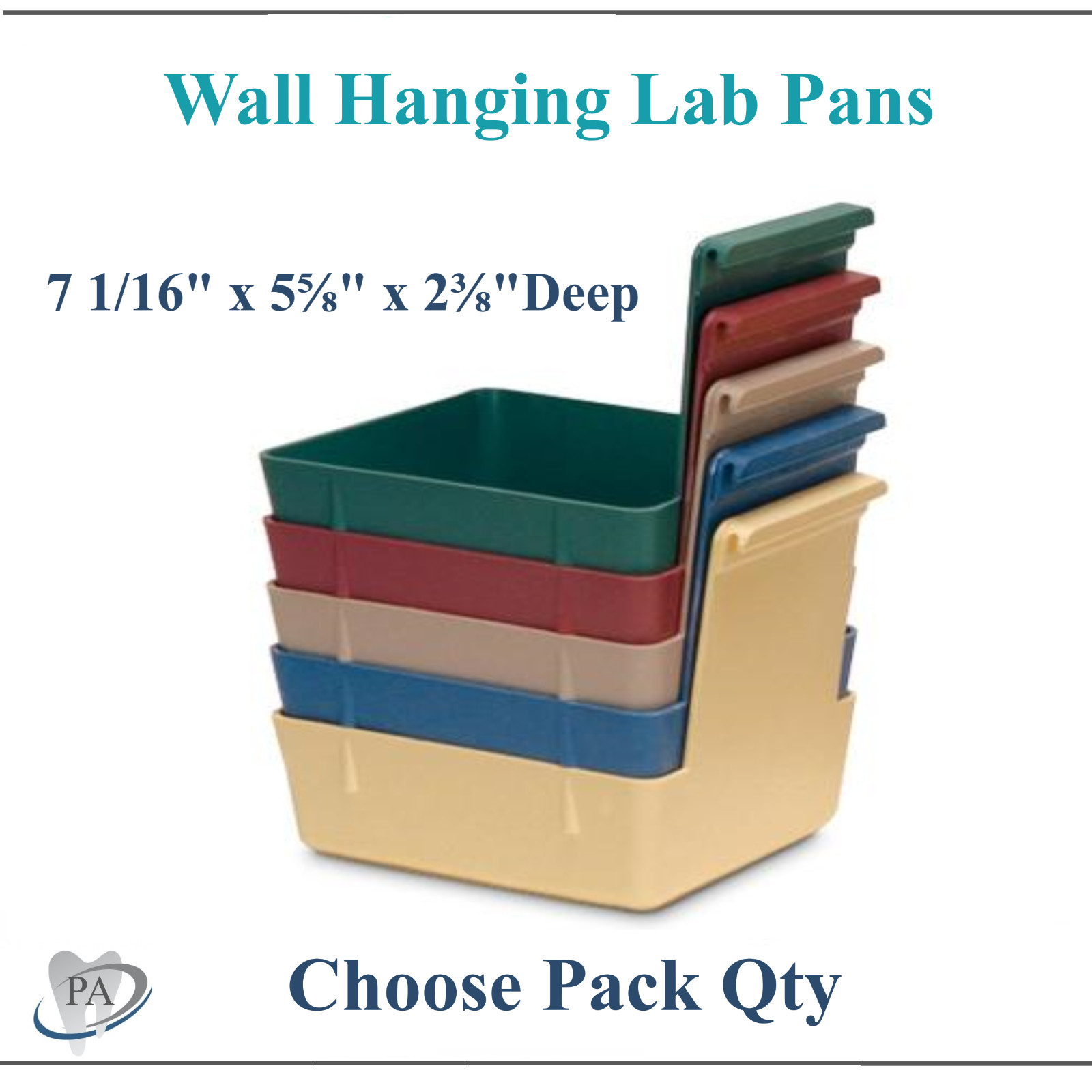 Dental Work Lab Pans HANGING LAB PAN Medium Size 7 1/16″ x 5⅝» x 2⅜»D, 10/Pack