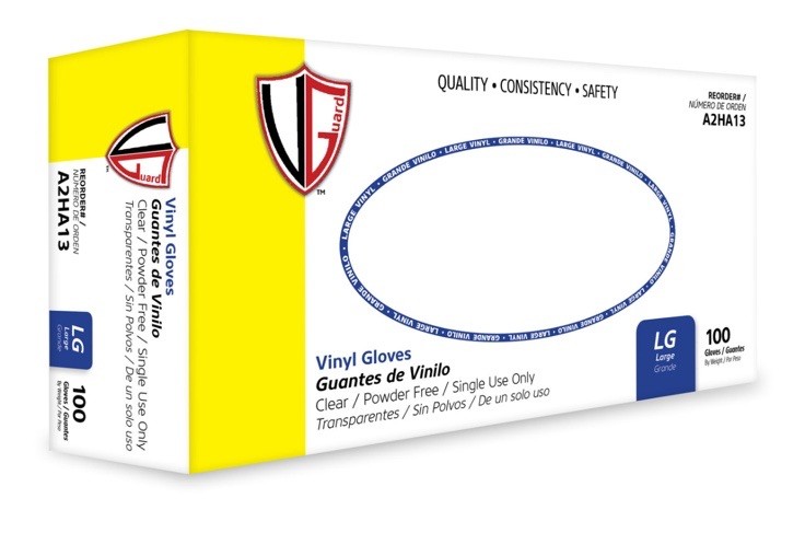 Vanguard 1000 VINYL GLOVES Powder Free and Non-Latex – Extra Large