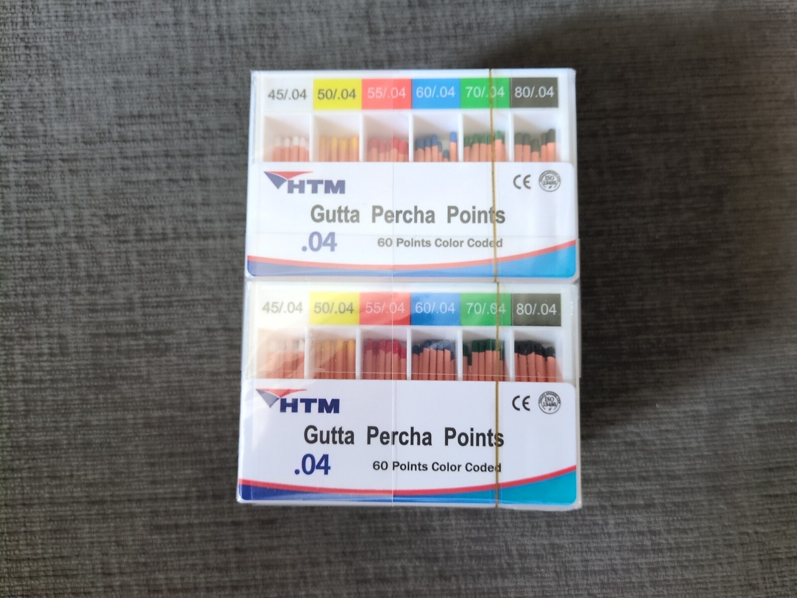 10 Pack HTM Gutta Percha Points .04 Variety Color Coded #45/80 Assorted 60 Point