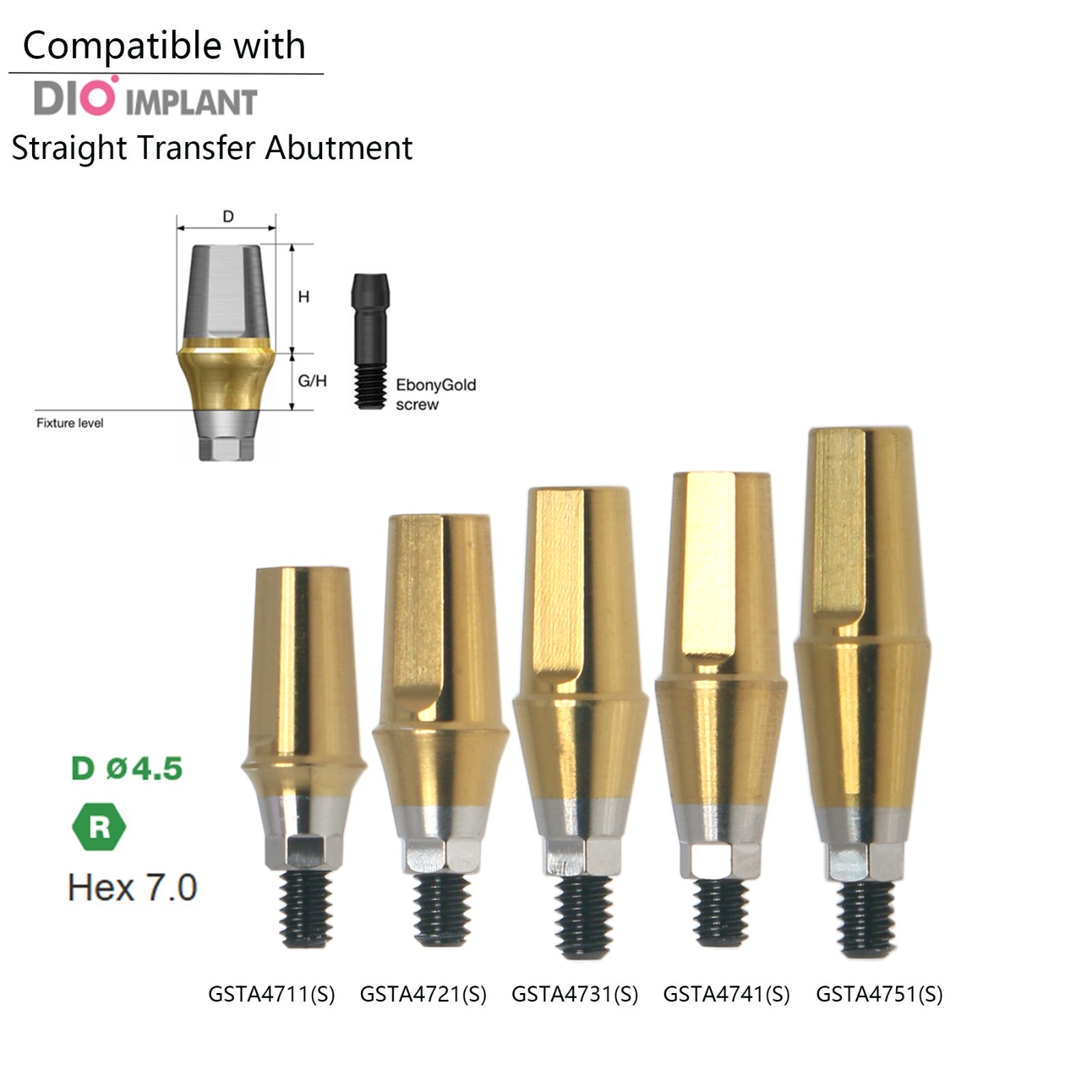 US Locator Abutments Straight/Angulated 17°Abutment For DIO UF Regular Implants