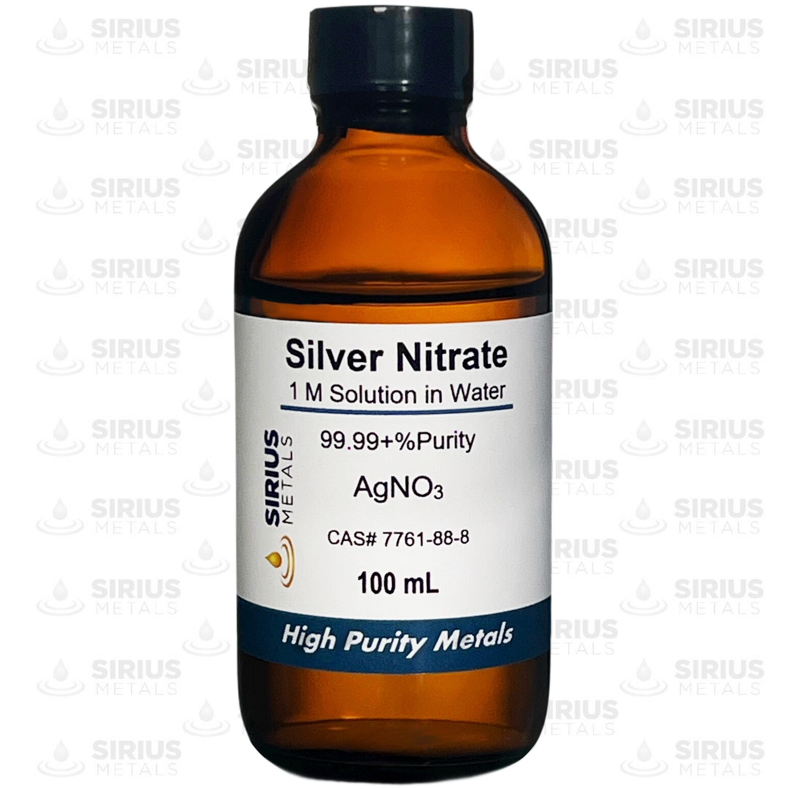 Silver Nitrate Solution (CAS# 7761-88-8) – 1 Molar as AgNO3 in water – 100 mL