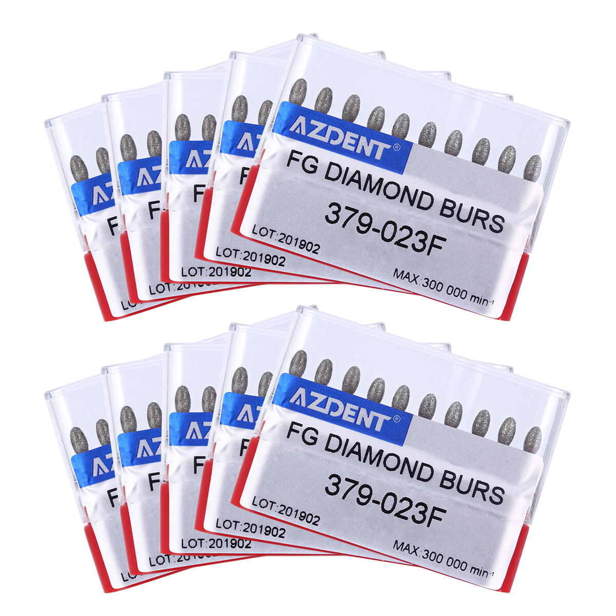 Dental Multi-Use FG Diamond Burs 379-023F Egg Football – (Fine Grit) AZDENT