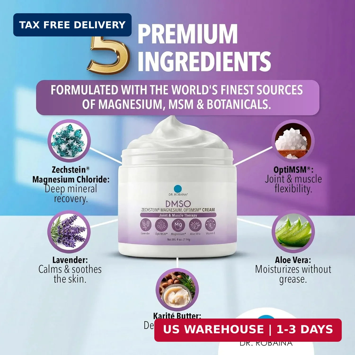 Lavender DMSO Cream – 99.9% Pure Pharmaceutical Grade | Skin Nourishing Formula