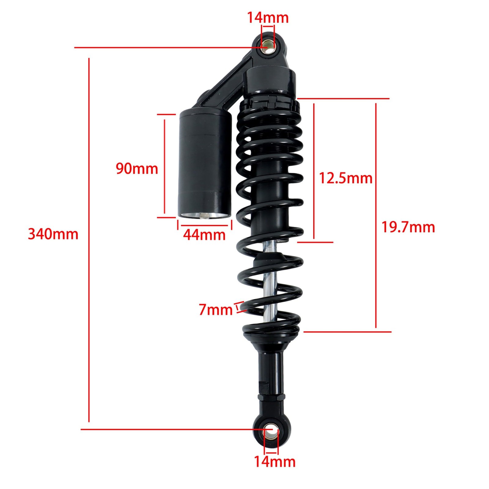 Universal 340mm Motorcycle Air Shocks 13.5 Inch Rear Damper for 150cc-750cc