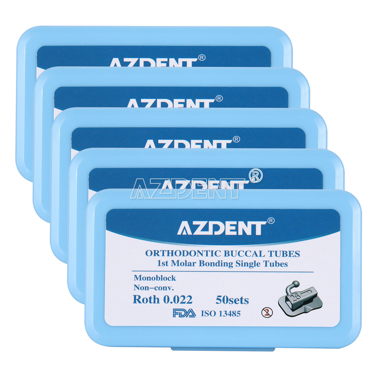 5X Dental Orthodontic Bondable Non-Conv Roth.022 1st Molar Buccal Tube