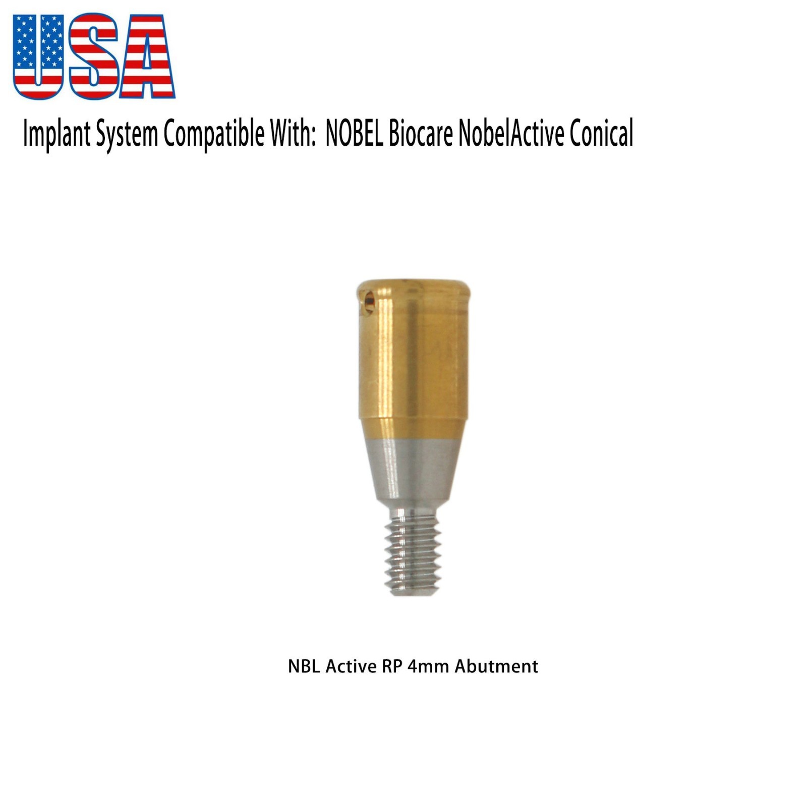 US Dental Attachment Abutment Male Cap for NOBEL Biocare Nobel Active Conical RP