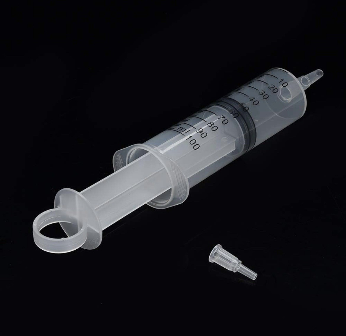 2 Pack 100ml Syringes with Tip Adapter, Sterile Slip Tip Syringe