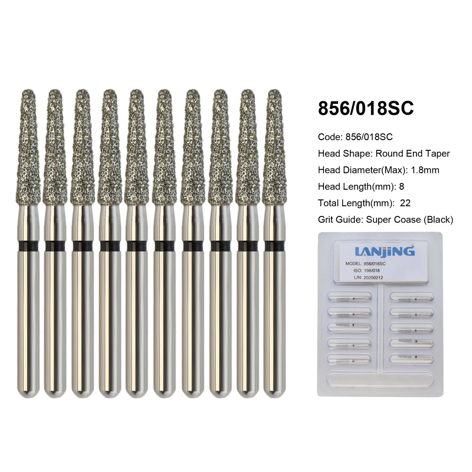 Zirconia Cutting Burs Dental Diamond Bur Football Pear Round End Taper Barrel FG