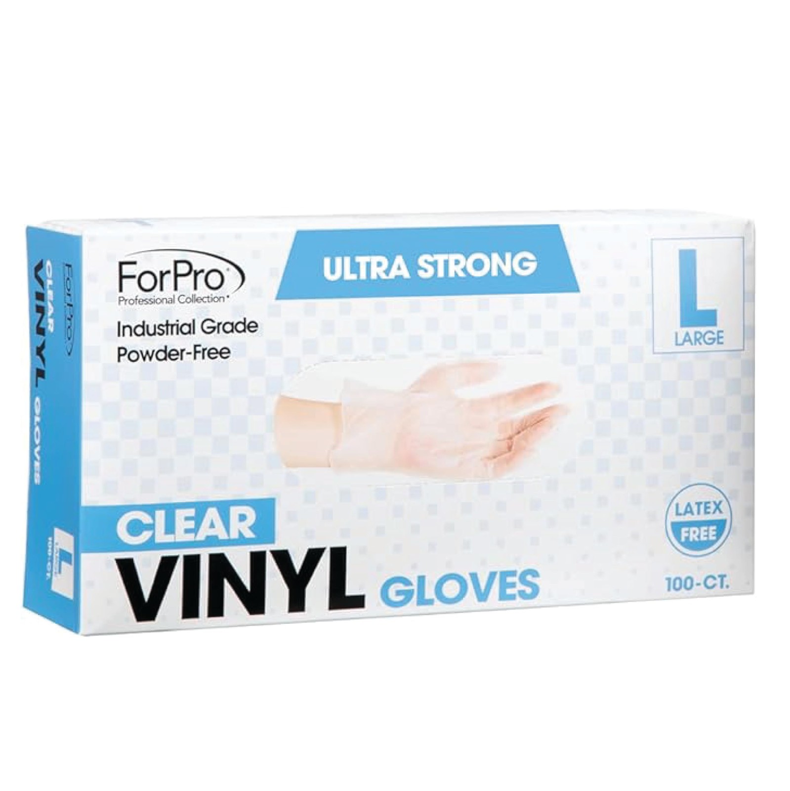 ForPro Disposable Vinyl Gloves, Clear, Industrial Grade, Powder-Free, Latex-F…
