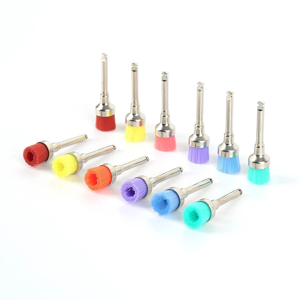 Dental Nylon Bristle Rubber Latch Flat Prophy Cups Polishing Brushes Prophylaxis