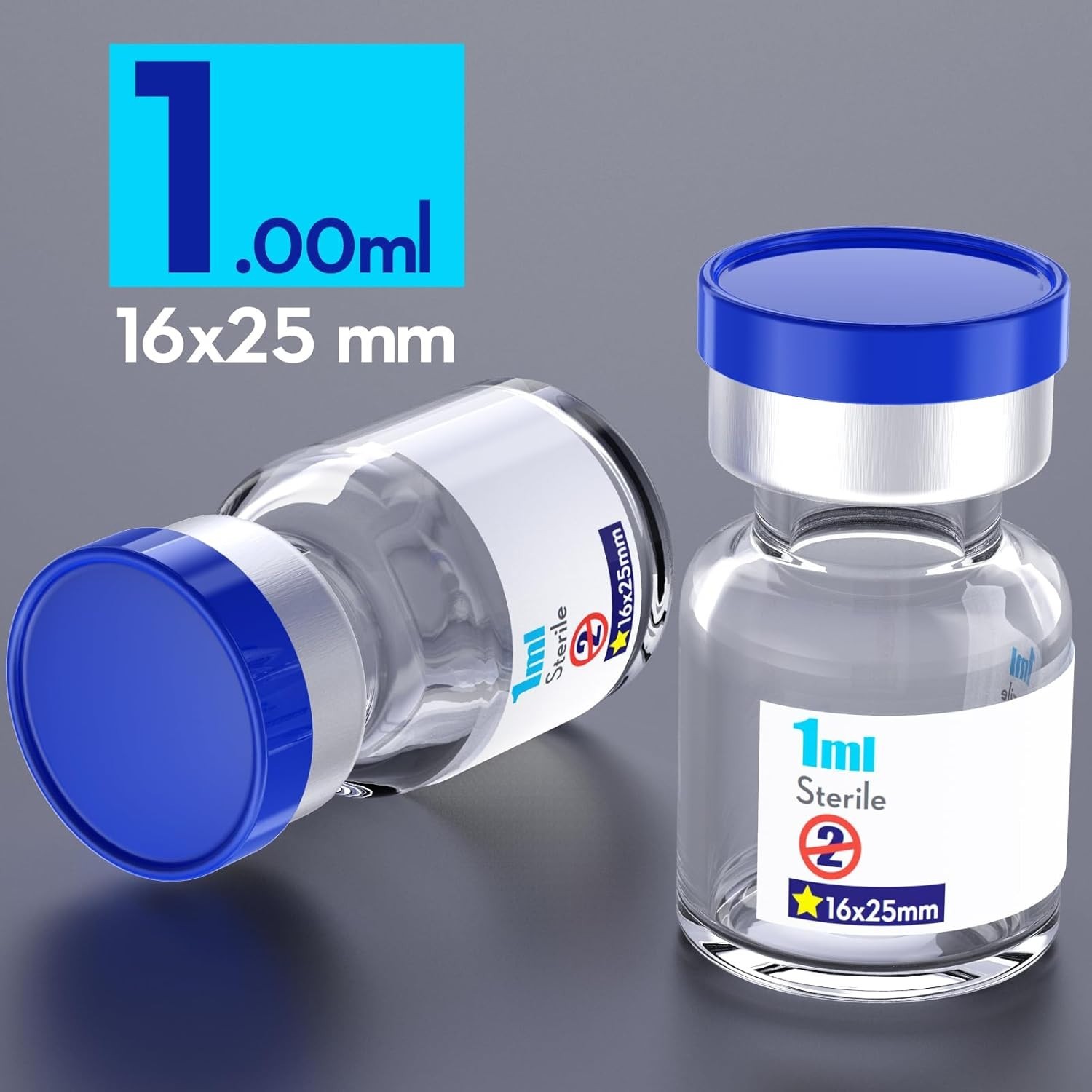 1ml Sterile Vials with Aluminum Cap – Self-Healing Injection Port