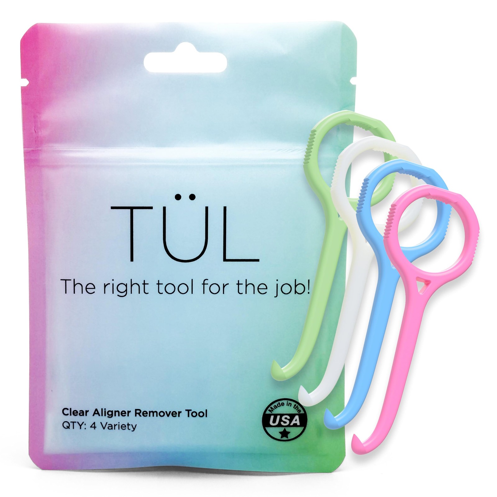 TÜL | Only Invisalign Remover Tool Made in the USA | Lifetime Variety 4 Pack