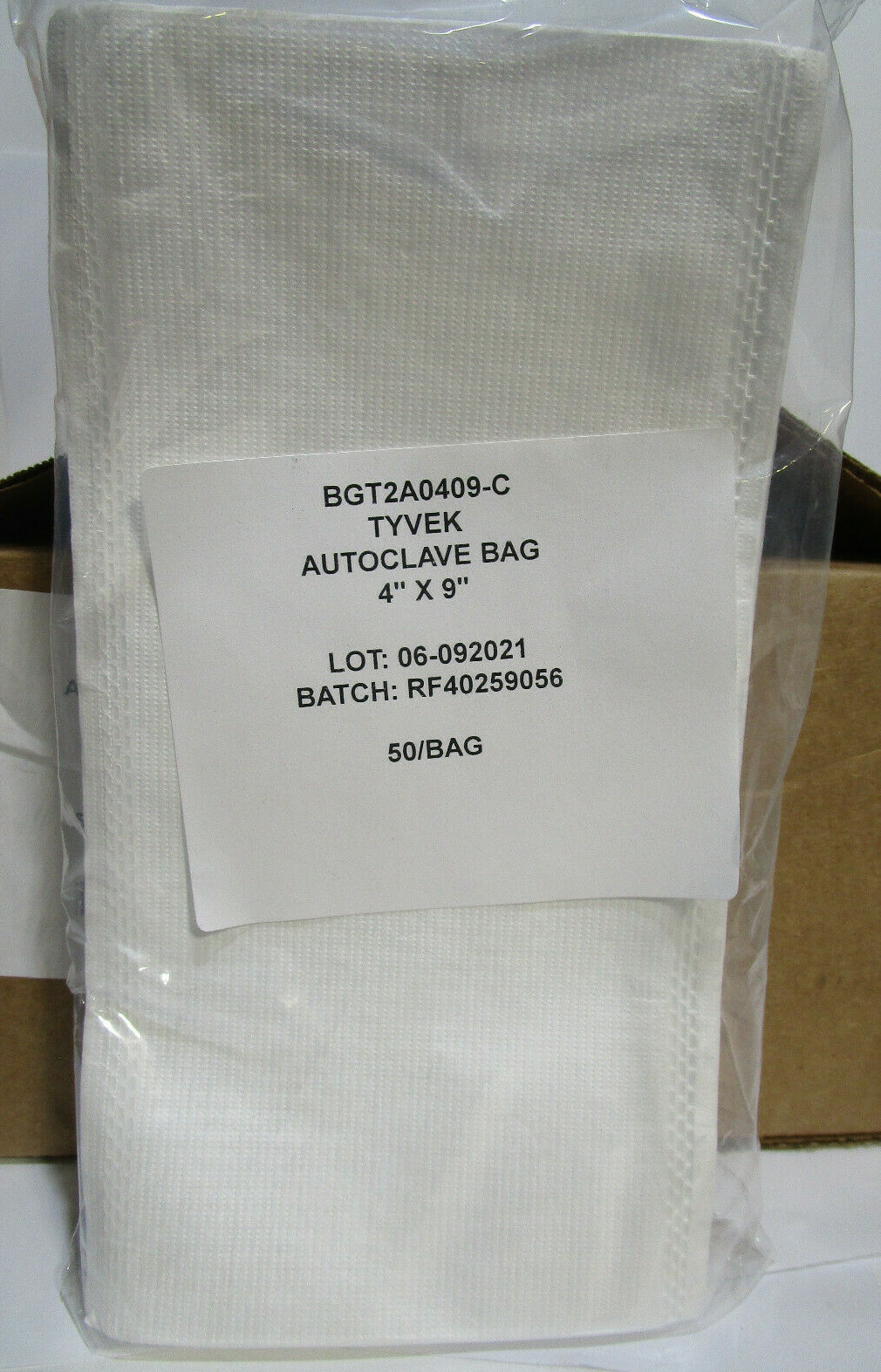 Box of 250 Autoclavable Tyvek Breather Bags 4″ X 9″ BGT2A0409-C