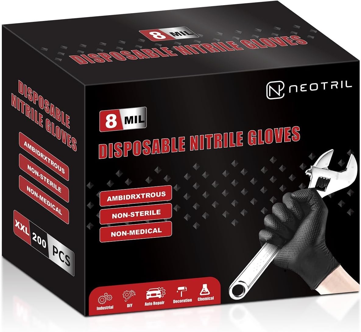 Diamond Texture Nitrile Gloves – Oil & Chemical Resistant