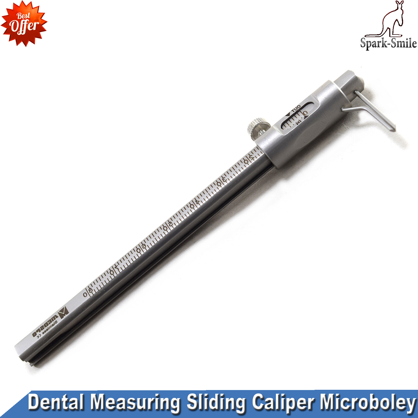 Orthodontic Micro Boley Sliding Caliper Measuring Gauge Krekeler 0-80mm Curved